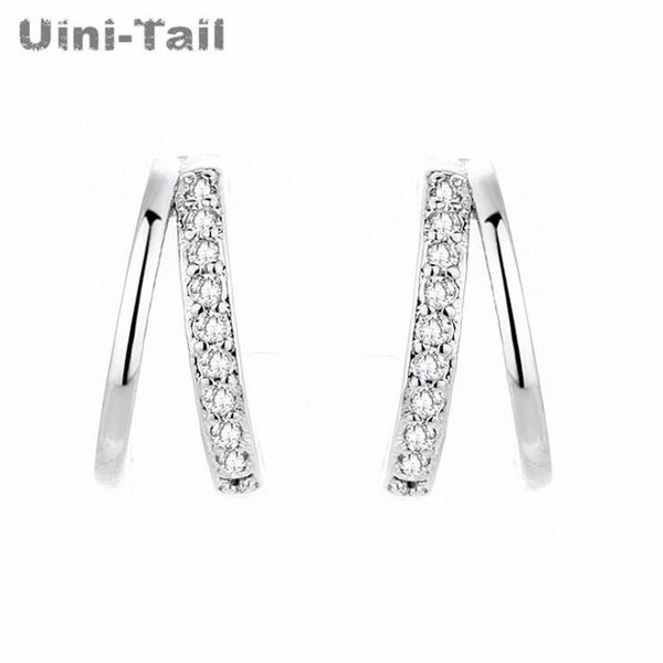 stud uini-tail 925 sterling silver double geometric micro inlay earrings temperament fashion simple compact c-shaped earring, Golden;silver
stud uini-tail 925 sterling silver double geometric micro inlay earrings temperament fashion simple compact c-shaped earring, Golden;silver
