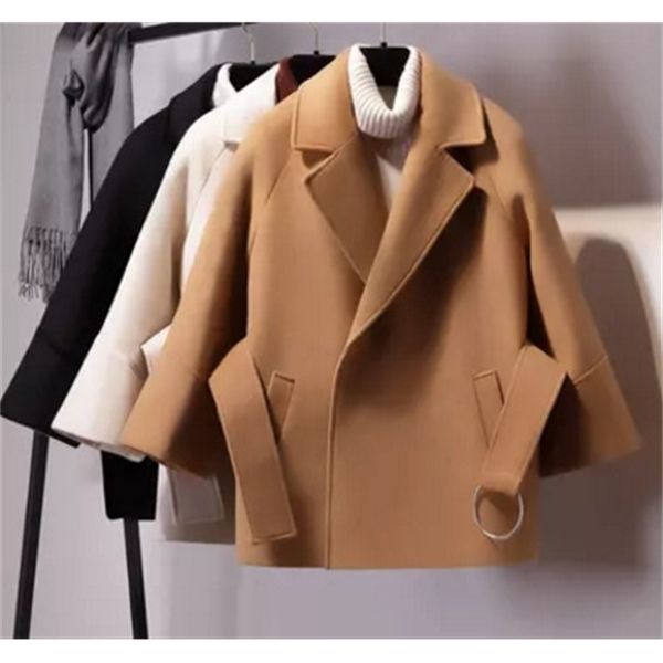 2020 new petite short autumn and winter woolen overcoat jacket women women coats y1126, Black
2020 new petite short autumn and winter woolen overcoat jacket women women coats y1126, Black