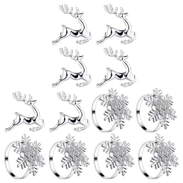 12 pieces christmas napkin rings set, 6 pieces elk and rhinestone snowflake napkin rings for christmas wedding supplies
12 pieces christmas napkin rings set, 6 pieces elk and rhinestone snowflake napkin rings for christmas wedding supplies