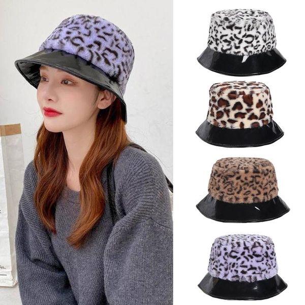 wide brim hats women winter fuzzy plush leopard bucket hat faux patent leather short harajuku outdoor warm fisherman cap, Blue;gray
wide brim hats women winter fuzzy plush leopard bucket hat faux patent leather short harajuku outdoor warm fisherman cap, Blue;gray