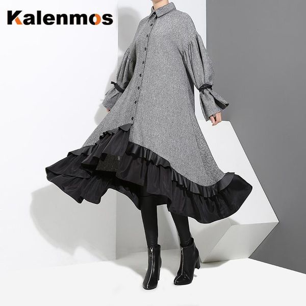 casual dresses women ruffle dress autumn winter korean japan asymmetrical elegant collar work loose big swing harajuku maxi vestidos, Black;gray
casual dresses women ruffle dress autumn winter korean japan asymmetrical elegant collar work loose big swing harajuku maxi vestidos, Black;gray