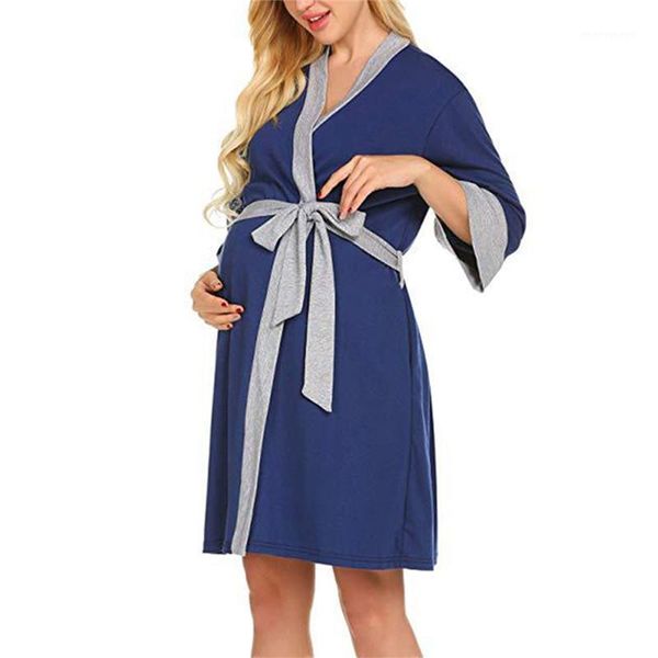 women's sleepwear 2021 ladies fashionable color matching nightgown, autumn pregnant women simple half sleeve belt type nightdress1, Black;red
women's sleepwear 2021 ladies fashionable color matching nightgown, autumn pregnant women simple half sleeve belt type nightdress1, Black;red