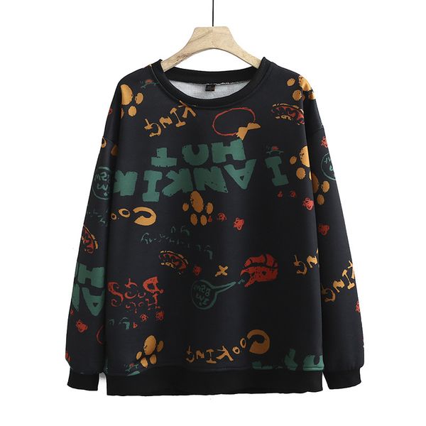 xl-4xl plus size black beige hoodies big-looking women's large printed sweater vests casual c234, Black;brown
xl-4xl plus size black beige hoodies big-looking women's large printed sweater vests casual c234, Black;brown