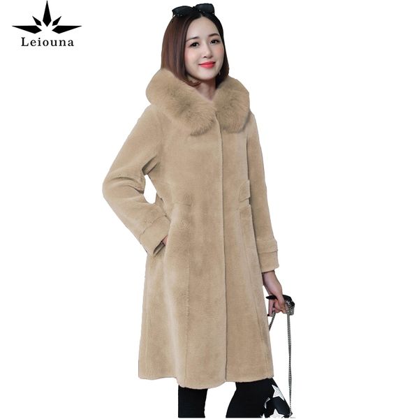leiouna long thick warm fashion new winter parker coat sheep shearing fur one fox fur winter medium hooded women's jackets 201110, Black
leiouna long thick warm fashion new winter parker coat sheep shearing fur one fox fur winter medium hooded women's jackets 201110, Black