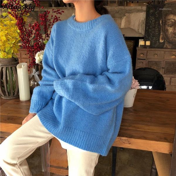 women's sweaters pullovers women elegant simple harajuku o-neck loose soft warm daily teens knitwear all-match trendy fall sweater chic, White;black
women's sweaters pullovers women elegant simple harajuku o-neck loose soft warm daily teens knitwear all-match trendy fall sweater chic, White;black