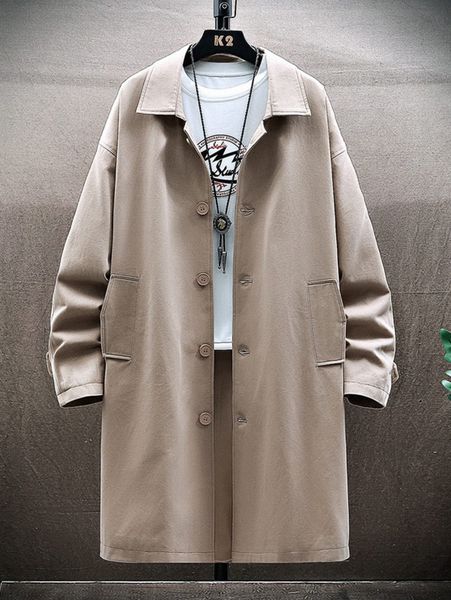 men raglan sleeve button up trench coat p34p#, Black;brown
men raglan sleeve button up trench coat p34p#, Black;brown