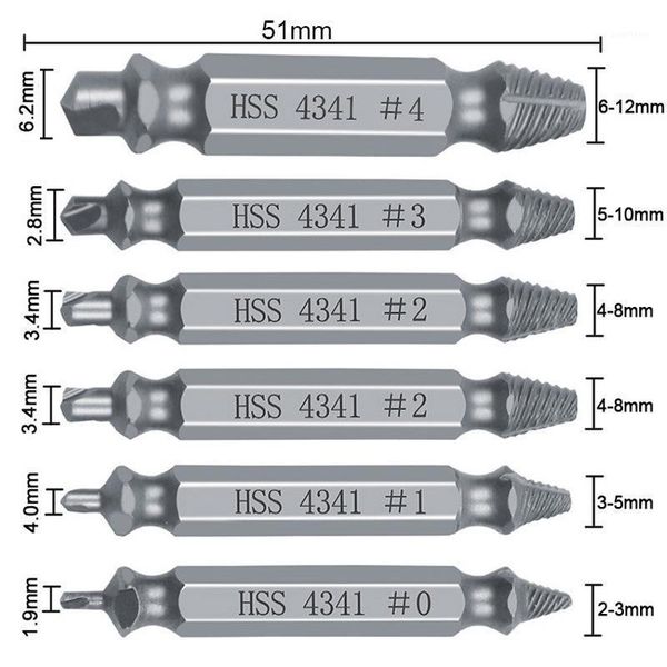 6pcs damaged screw extractor drill bit set easily take out broken screw,bolt remover stripped screws extractor demolition tools1
6pcs damaged screw extractor drill bit set easily take out broken screw,bolt remover stripped screws extractor demolition tools1