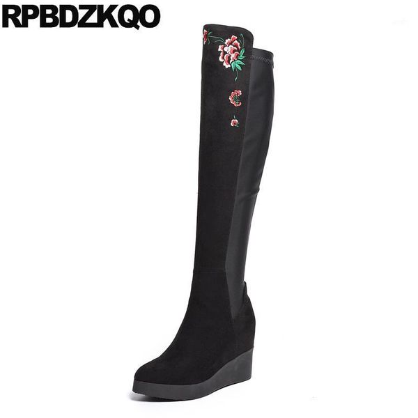 boots wedge stretch pointed toe knee high heel long flat slim shoes women winter 2021 embroidered fashion over the flower black1, Black
boots wedge stretch pointed toe knee high heel long flat slim shoes women winter 2021 embroidered fashion over the flower black1, Black