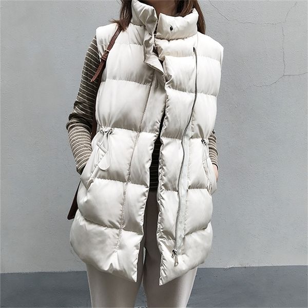 winter long sleeveless vest coats women stand neck slim cotton padded jacket vests korean fashion zipper jacket woman waistcoat 201214, Black;white
winter long sleeveless vest coats women stand neck slim cotton padded jacket vests korean fashion zipper jacket woman waistcoat 201214, Black;white