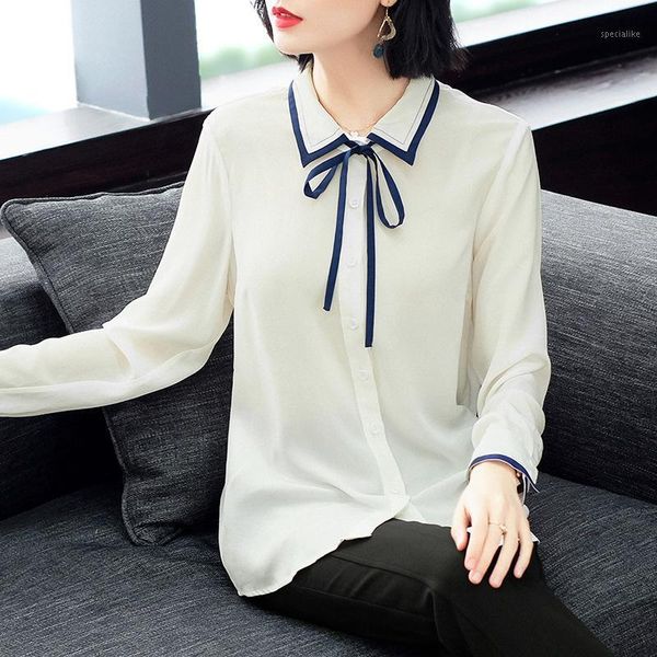 new spring 2019 high-quality women's wear office lady bow tie real silk 100% shirt women's fashion white blouses and p80241
new spring 2019 high-quality women's wear office lady bow tie real silk 100% shirt women's fashion white blouses and p80241