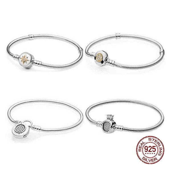 s925 sterling silver fit original pandora charms crown bracelet simple snake bone chain diy accessories, Golden;silver
s925 sterling silver fit original pandora charms crown bracelet simple snake bone chain diy accessories, Golden;silver