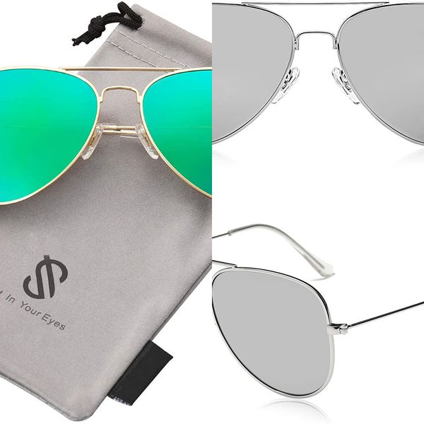 sojos classic pilot polarizing sunglasses, uv400 protective lenses sj1054