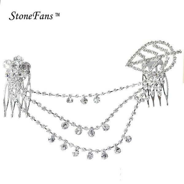 stonefans rhinestone flower wedding headband leafs comb hair clip tassel wedding hair accessories bridal jewelry for women, Golden;silver
stonefans rhinestone flower wedding headband leafs comb hair clip tassel wedding hair accessories bridal jewelry for women, Golden;silver