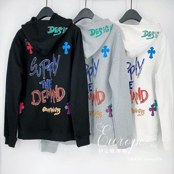 ch crosin fall / winter 2020 new patchwork graffiti print color cross loose hooded sweater, Black
ch crosin fall / winter 2020 new patchwork graffiti print color cross loose hooded sweater, Black
