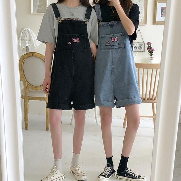 women's jumpsuits & rompers sml 2colors summer korean preppy style jumpsuit denim overalls casual girls butterfly embroidery jeans shor, Black;white
women's jumpsuits & rompers sml 2colors summer korean preppy style jumpsuit denim overalls casual girls butterfly embroidery jeans shor, Black;white