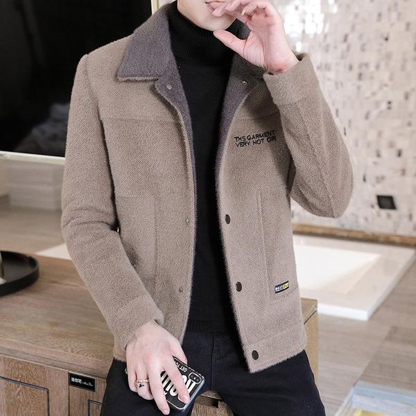 men's wool & blends autumn and winter fur coat man 2021 thickening sable hair short clothing woolen cloth, Black
men's wool & blends autumn and winter fur coat man 2021 thickening sable hair short clothing woolen cloth, Black