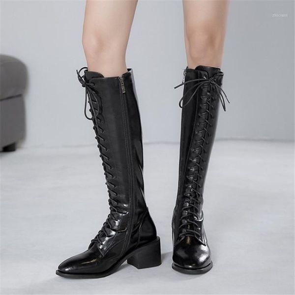 pxelena plus size 34-42 genuine leather knee high army boots women block heels lace up riding knight motorcycle boots1, Black
pxelena plus size 34-42 genuine leather knee high army boots women block heels lace up riding knight motorcycle boots1, Black