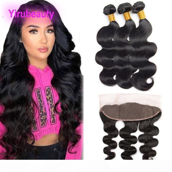 brazilian virgin hair 3 bundles with 13x4 lace frontal body wave pre plucked hair extensions with 13 by 4 frontal with baby hair, Black;brown 
brazilian virgin hair 3 bundles with 13x4 lace frontal body wave pre plucked hair extensions with 13 by 4 frontal with baby hair, Black;brown