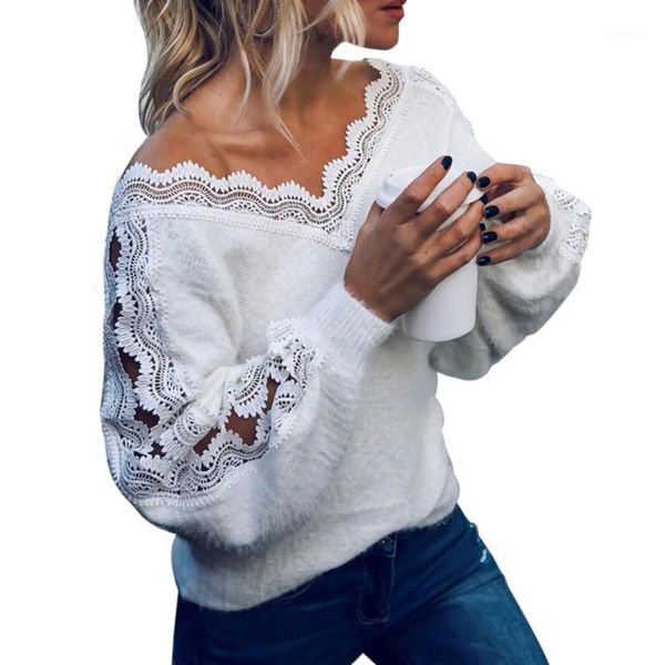 women's sweaters woman sweater spring 2021 long sleeve hollow lace slim jumper fashion femme elasticity pullovers pull1, White;black
women's sweaters woman sweater spring 2021 long sleeve hollow lace slim jumper fashion femme elasticity pullovers pull1, White;black