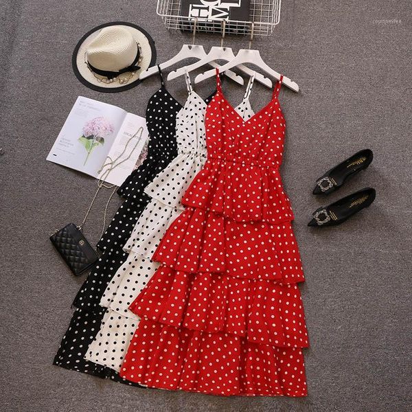 summer new women sling v collar sleeveless cake dress female chiffon wavelet point strap vintage elegant boho dresses w8121, Black;gray
summer new women sling v collar sleeveless cake dress female chiffon wavelet point strap vintage elegant boho dresses w8121, Black;gray
