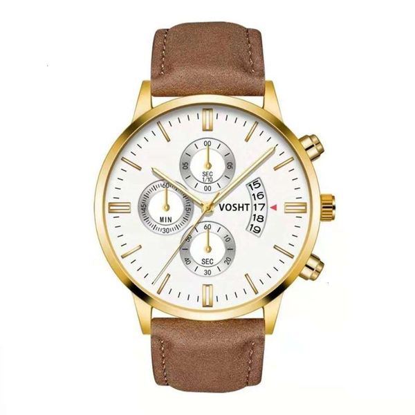 high men's non grade belt mechanical calendar quartz watch classic men's watch, Slivery;brown
high men's non grade belt mechanical calendar quartz watch classic men's watch, Slivery;brown