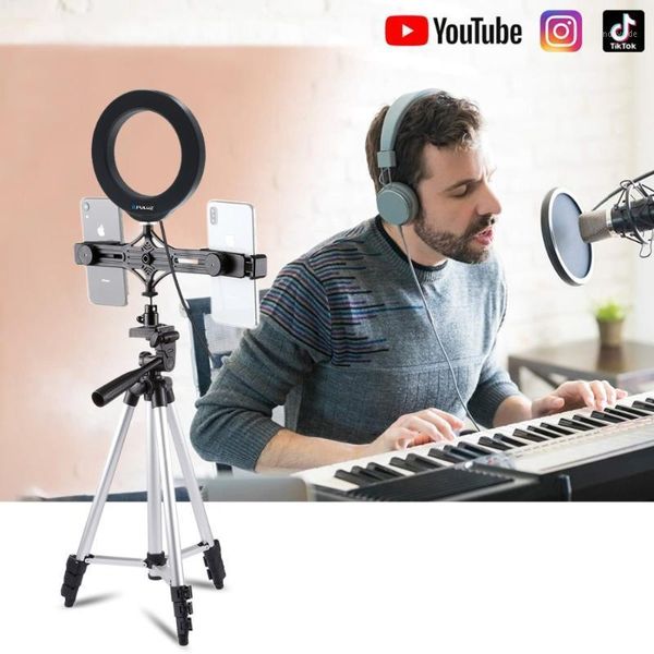 puluz tripod mount + live broadcast dual phone bracket + 6.2 inch 16cm led ring vlogging video light kits1
puluz tripod mount + live broadcast dual phone bracket + 6.2 inch 16cm led ring vlogging video light kits1