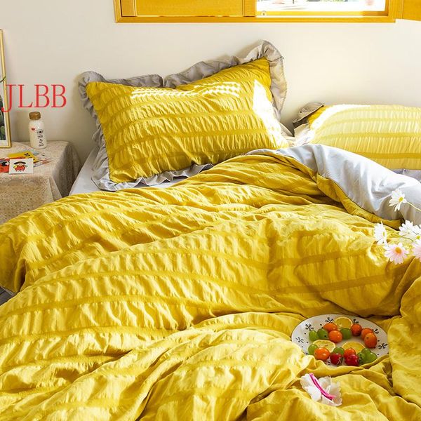 seersucker bedding set 4pcs duvet cover flat sheet washed cotton ab side home linens ruffles art style bedclothes
seersucker bedding set 4pcs duvet cover flat sheet washed cotton ab side home linens ruffles art style bedclothes