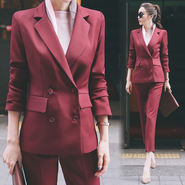 women formal suit set for work autumn winter office lady slim business pants suits coats+trousers blazer set suit 2 pieces q1215, White;black
women formal suit set for work autumn winter office lady slim business pants suits coats+trousers blazer set suit 2 pieces q1215, White;black