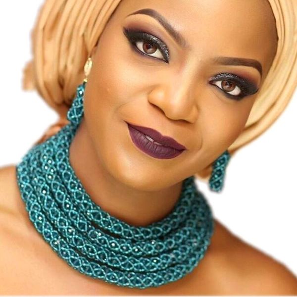 dudo jewelry sets teal green bridal necklace and earrings set 4 layers african nigerian beads wedding jewelry sets, Silver
dudo jewelry sets teal green bridal necklace and earrings set 4 layers african nigerian beads wedding jewelry sets, Silver