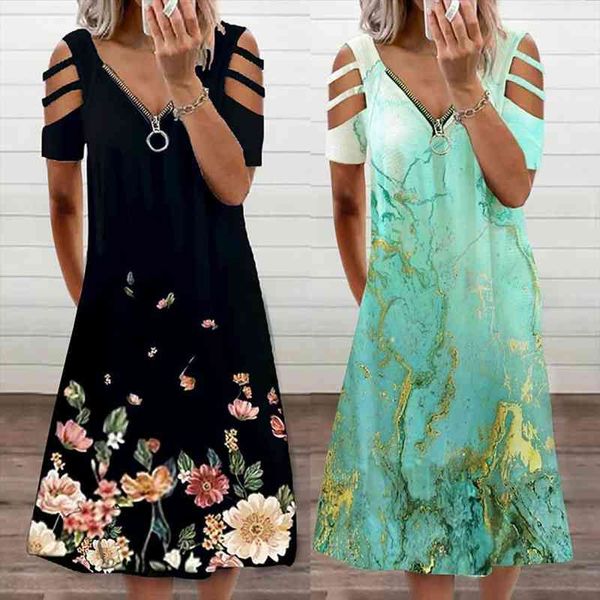 women dress plus size elegant vintage flower print summer short sleeve v neck casual midi out dresses oversize streewear, Black;gray
women dress plus size elegant vintage flower print summer short sleeve v neck casual midi out dresses oversize streewear, Black;gray