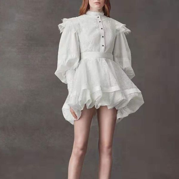 1130 2021 runway dress brand same style dress button long sleeve empire fashion womens dress white aicai, Black
1130 2021 runway dress brand same style dress button long sleeve empire fashion womens dress white aicai, Black