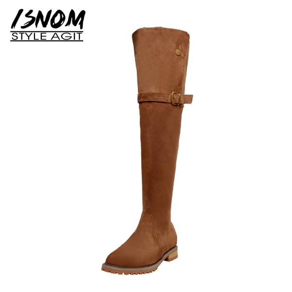isnom ladies cow leather over the knee boots round toe thick heel short plush women buckle long boots autumn winter 2020, Black
isnom ladies cow leather over the knee boots round toe thick heel short plush women buckle long boots autumn winter 2020, Black