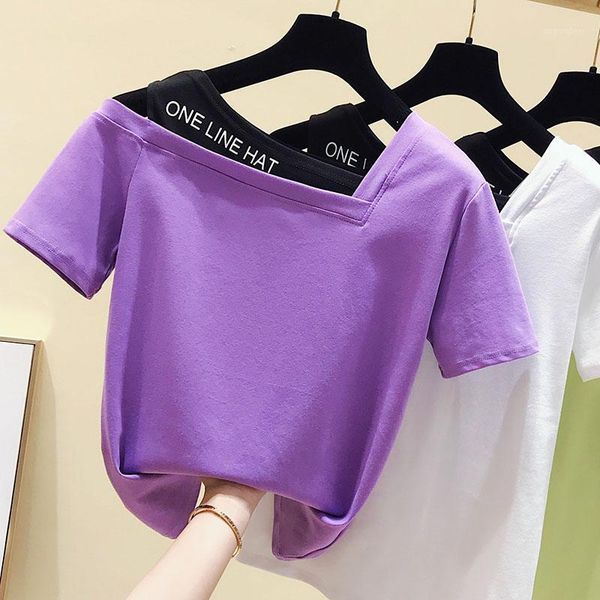 gkfnmt fake two piece women t-shirt off shoulder tshirt short sleeve slash neck korea fashion summer cotton tee shirt femme1, White
gkfnmt fake two piece women t-shirt off shoulder tshirt short sleeve slash neck korea fashion summer cotton tee shirt femme1, White