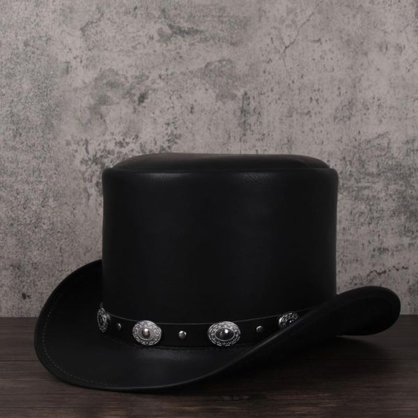 Women Men Leather Top Hat Punk Flat Fedora Hat Magician Steampunk Cosplay Party Cap Dropshiping 3Size 13CM, Blue;gray
Women Men Leather Top Hat Punk Flat Fedora Hat Magician Steampunk Cosplay Party Cap Dropshiping 3Size 13CM, Blue;gray