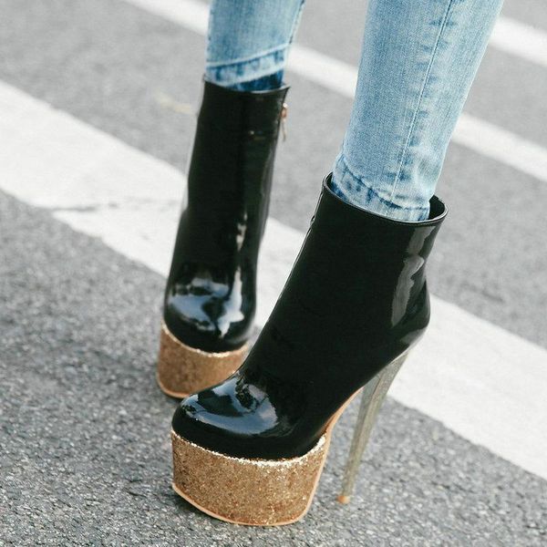 ladies patent leather short boots red black white super thin high heel platform ankle boots for women party dress winter1 
ladies patent leather short boots red black white super thin high heel platform ankle boots for women party dress winter1