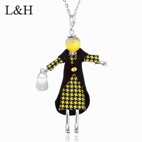 2021 new long chain doll necklaces& pendants cute plaid dress black vest girl charm maxi necklace for women statement jewelry, Silver
2021 new long chain doll necklaces& pendants cute plaid dress black vest girl charm maxi necklace for women statement jewelry, Silver