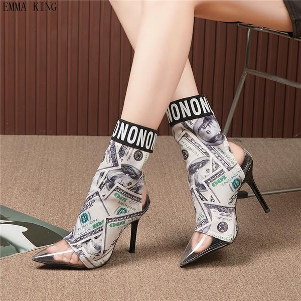 2020 dollar print women short sock boots fashion pvc pointed toe ankle booties fashion stilettos high heels woman winter shoes, Black
2020 dollar print women short sock boots fashion pvc pointed toe ankle booties fashion stilettos high heels woman winter shoes, Black