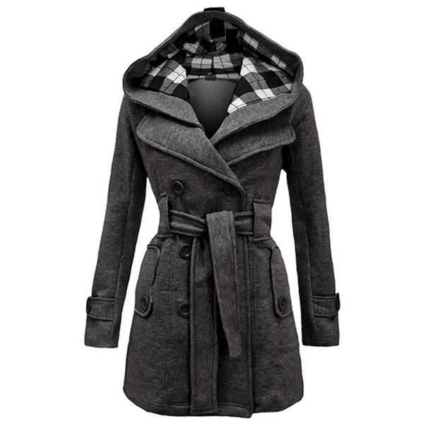 2021 women's winter double breasted warm mid-length windbreaker with belt fashion solid color clothing elegant windbreaker 201218, Black
2021 women's winter double breasted warm mid-length windbreaker with belt fashion solid color clothing elegant windbreaker 201218, Black