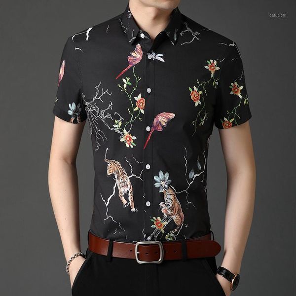 exquisite tiger butterfly pattern print fashion short sleeve shirt summer new cotton high-end luxury men shirt -3xl1, White;black
exquisite tiger butterfly pattern print fashion short sleeve shirt summer new cotton high-end luxury men shirt -3xl1, White;black