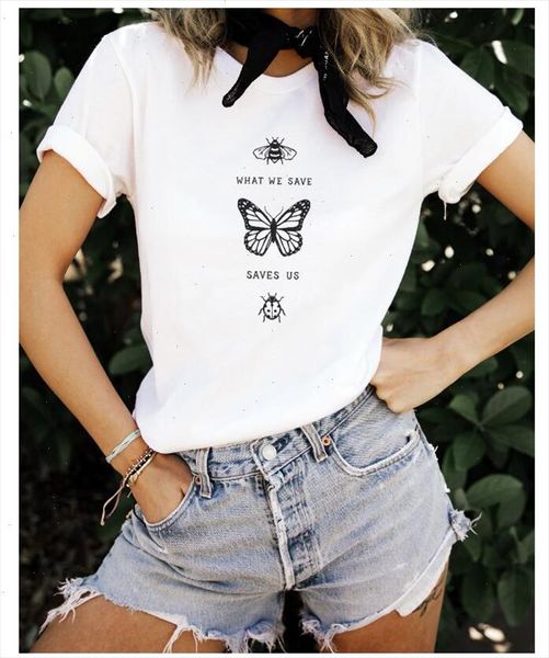 what we save graphic t shirt save us butterfly bees funny stylish tee casual summer cotton camisetas ladies outfits, White
what we save graphic t shirt save us butterfly bees funny stylish tee casual summer cotton camisetas ladies outfits, White