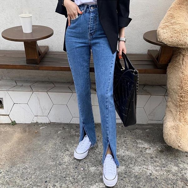 streetwear high waist denim blue women jeans summer front split denim pants capris femme casual long female jeans 2020
streetwear high waist denim blue women jeans summer front split denim pants capris femme casual long female jeans 2020