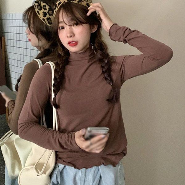 women's t-shirt women long sleeve half high neck ladies slim fit solid color pullover autumn winter bottoming all-match thin korean, White
women's t-shirt women long sleeve half high neck ladies slim fit solid color pullover autumn winter bottoming all-match thin korean, White