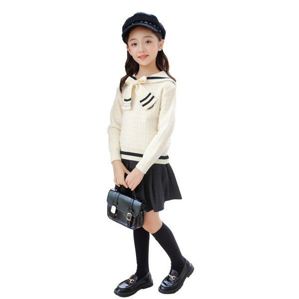 kids designer clothes girls autumn winter pleated skirt college style girl big children's suit white bottom sweater knitting, Blue
kids designer clothes girls autumn winter pleated skirt college style girl big children's suit white bottom sweater knitting, Blue