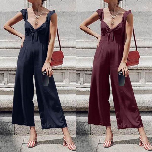 women's jumpsuits & rompers s-5xl women long jumpsuit 2021 summer romper celmia v-neck elegant bow wide leg playsuits fashion ruffle ca, Black;white
women's jumpsuits & rompers s-5xl women long jumpsuit 2021 summer romper celmia v-neck elegant bow wide leg playsuits fashion ruffle ca, Black;white