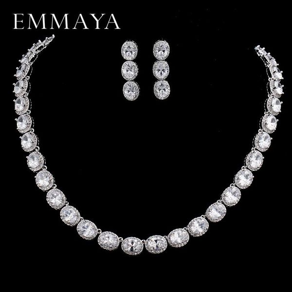 emmaya oval zircon white cz crystal jewelry sets for women fashion earrings necklace set, Silver
emmaya oval zircon white cz crystal jewelry sets for women fashion earrings necklace set, Silver