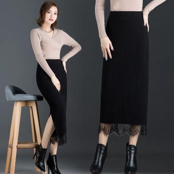 skirts women large size lace knitted skirt female autumn and winter high waist bag hip mid-length slit, Black
skirts women large size lace knitted skirt female autumn and winter high waist bag hip mid-length slit, Black