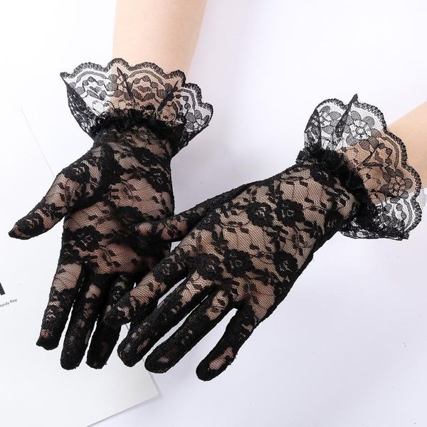five fingers gloves spring and summer short lace thin sunscreen driving ladies bridal etiquette women, Blue;gray
five fingers gloves spring and summer short lace thin sunscreen driving ladies bridal etiquette women, Blue;gray