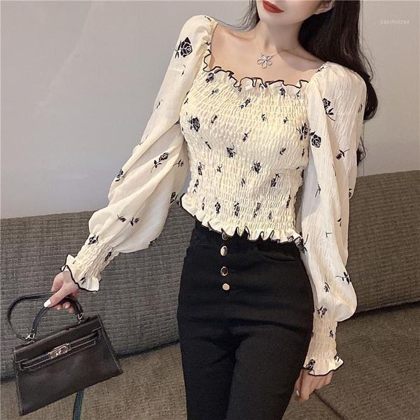 chiffon spring autumn sweet korean style women's clothing fashion brand blouses female long sleeve floral square collar shirts1, White
chiffon spring autumn sweet korean style women's clothing fashion brand blouses female long sleeve floral square collar shirts1, White
