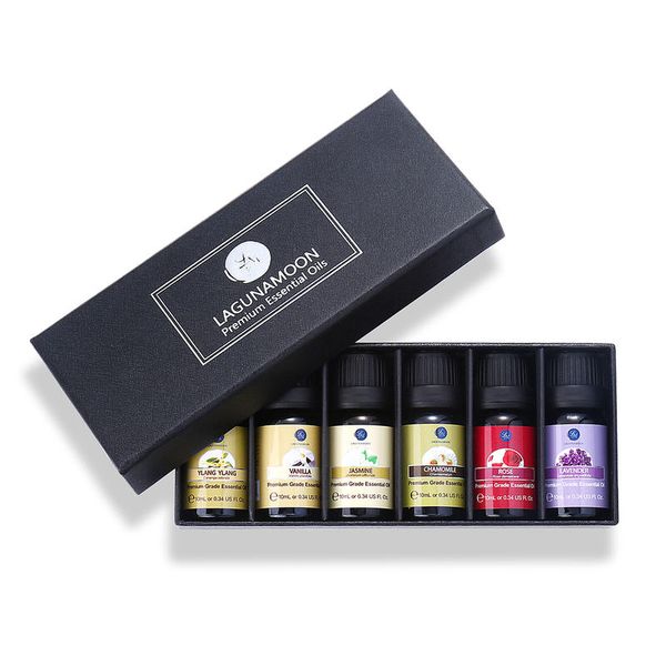 lagunamoon 6 pieces 10ml citrus ylang vanilla jasmine essential oils gift set for aromatherapy diffuser air freshing relaxing relief 
lagunamoon 6 pieces 10ml citrus ylang vanilla jasmine essential oils gift set for aromatherapy diffuser air freshing relaxing relief