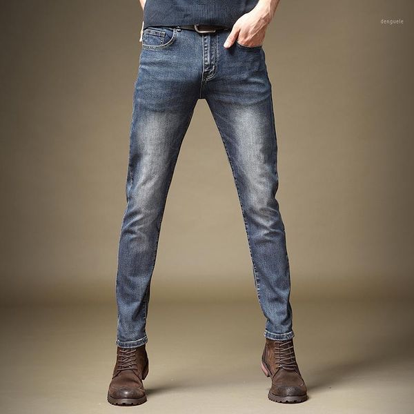 men blue jeans fashion causal slim fit straight denim pants1